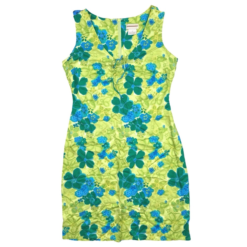 Vintage Expressions 90s Floral Hawaiian Shift Dress Womens 8 Rayon Midi - Picture 4 of 6